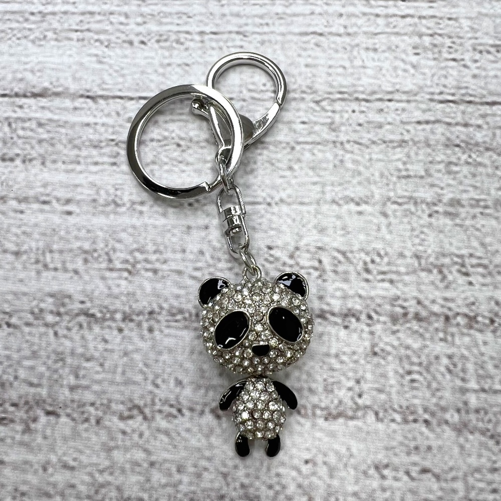 🟣U pick-3 for $25🟣 Austrian Crystal, Enameled Baby Panda Keychain (4113384)